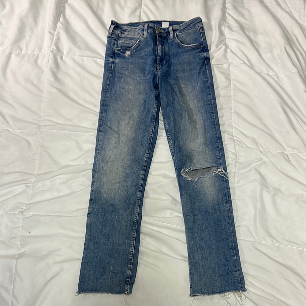 & Denim Classic Blue Distressed Jeans